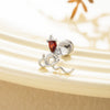 Metal Snakeshaped Doubleheaded Screw Ear Nail With Bow Pattern Electroplated For Women
