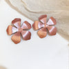 Metal Spraypainted Flower Earrings Simple And Cool Style