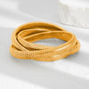 Metal Spring Bracelet Punk Stacked Multilayer Geometric Ins Style For Women With Big Pearl And Electroplating
