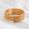 Metal Spring Bracelet Punk Stacked Multilayer Geometric Ins Style For Women With Big Pearl And Electroplating