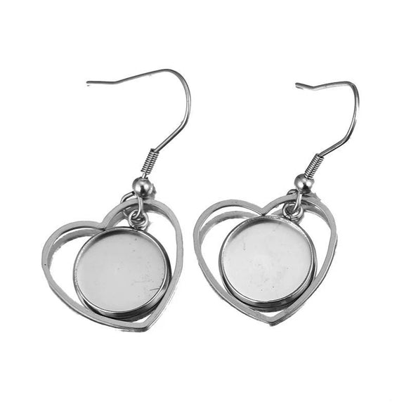 Metal Stainless Steel Geometric Irregular Ear Hook Empty Pendant Earrings Accessories With Electroplating Treatment