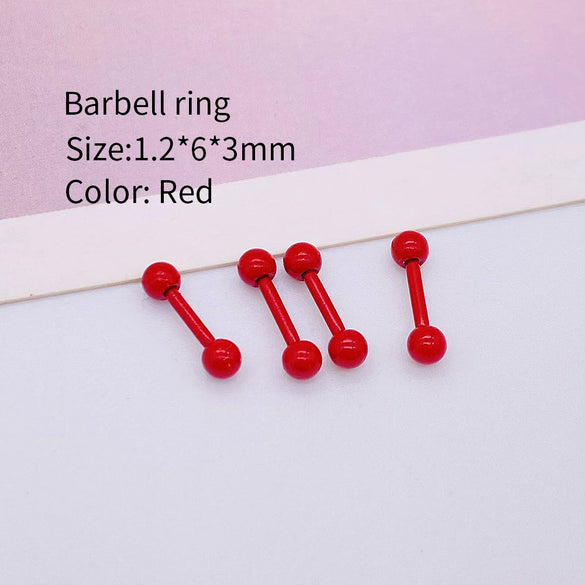Metal Stainless Steel Geometric Painted Baking Varnish Unisex Body Piercing Earrings Jewelry