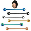 Metal Star Industrial Barbell Crossbar Straight Bar Electroplated Earrings