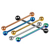 Metal Star Industrial Barbell Crossbar Straight Bar Electroplated Earrings