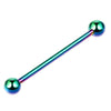 Metal Star Industrial Barbell Crossbar Straight Bar Electroplated Earrings