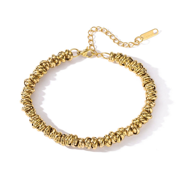 Metal Style Threecolor Thick Chain Titanium Steel Women's Bracelet With Geometric Pattern And Electroplating Treatment
