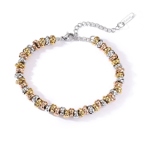 Metal Style Threecolor Thick Chain Titanium Steel Women's Bracelet With Geometric Pattern And Electroplating Treatment