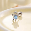Metal Sweet Heart Shape Zircon Earrings For Women
