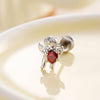 Metal Sweet Heart Shape Zircon Earrings For Women