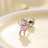 Metal Sweet Heart Shape Zircon Earrings For Women