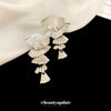 Metal Tassel Earrings Geometric High Sense Electroplating
