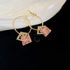 Metal Tassel Earrings With Flower Pattern Electroplated In Silver Needle Style Fashion Light Luxury Cold Retro Allmatch Highend For Women