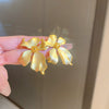 Metal Tassel Earrings With Flower Pattern Electroplated In Silver Needle Style Fashion Light Luxury Cold Retro Allmatch Highend For Women