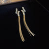 Metal Tassel Earrings With Flower Pattern Electroplated In Silver Needle Style Fashion Light Luxury Cold Retro Allmatch Highend For Women