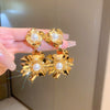 Metal Tassel Earrings With Flower Pattern Electroplated In Silver Needle Style Fashion Light Luxury Cold Retro Allmatch Highend For Women