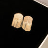 Metal Tassel Earrings With Flower Pattern Electroplated In Silver Needle Style Fashion Light Luxury Cold Retro Allmatch Highend For Women