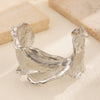 Metal Threedimensional Leaf Open Bracelet With Electroplating Design