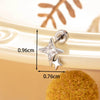 Metal Titanium Steel Double Head Screw Ear Bone Nail Star Earrings With Zirconia For Women