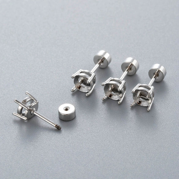 Metal Titanium Steel Screw Rod Huanzi Earring Fourclaw Drill Holder Fashion Geometric Polished Ear Accessories
