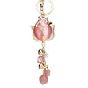 Metal Tulip Car Keychain And Bag Pendant For Female Cute Small Gift