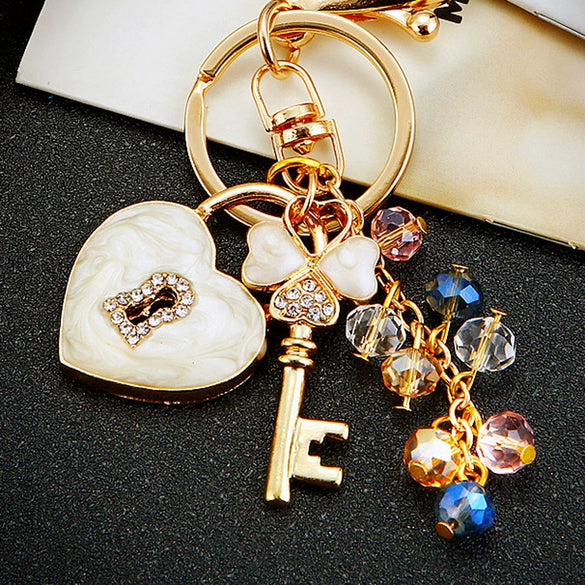 Metal Tulip Car Keychain And Bag Pendant For Female Cute Small Gift