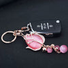 Metal Tulip Car Keychain And Bag Pendant For Female Cute Small Gift