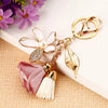 Metal Tulip Car Keychain And Bag Pendant For Female Cute Small Gift