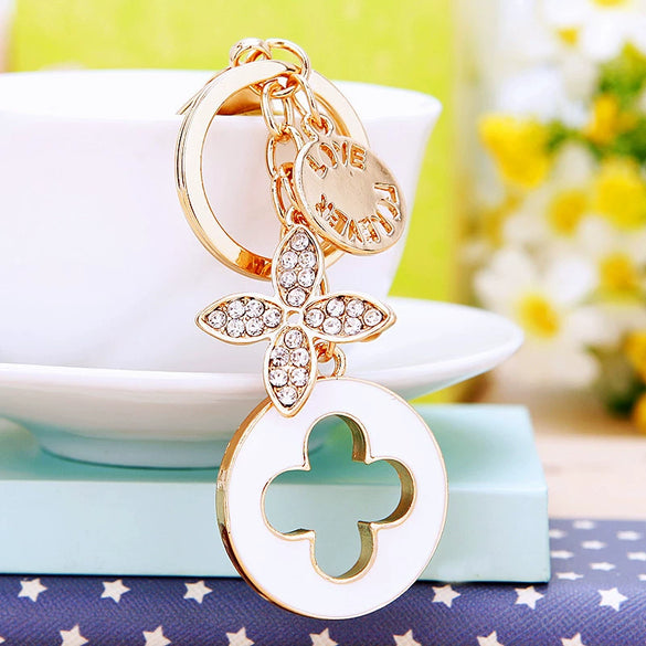 Metal Tulip Car Keychain And Bag Pendant For Female Cute Small Gift