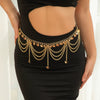 Metal Waist Chain With Love Pearl Star Tassel And Butterfly Design For Female