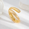 Metal Water Drop Hug Open Spring Bracelet With Knocking Pattern For Women Electroplated Simple Style