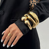 Metal Water Drop Hug Spring Geometric Irregular Smooth Open Electroplated Bracelet