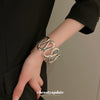 Metal Wave Bracelet With Geometric Design Electroplated For Wholesale High Sense Light Luxury Jewelry