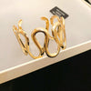 Metal Wave Bracelet With Geometric Design Electroplated For Wholesale High Sense Light Luxury Jewelry