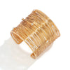 Metal Wide Open Geometric Line Rhinestone Punk Bracelet For Women With Electroplating