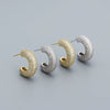 Metal Wind Earrings 925 Silver Geometric Electroplated Ear Jewelry For Women