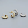 Metal Wind Earrings 925 Silver Geometric Electroplated Ear Jewelry For Women