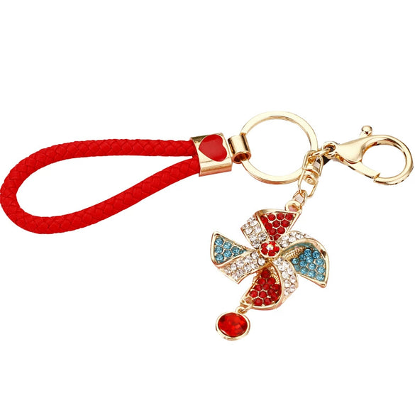 Metal Windmill Car Keychain For Women's Bags Creative Lucky Pendant