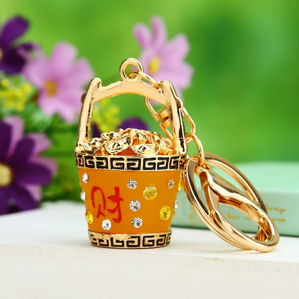 Metal Windmill Car Keychain For Women's Bags Creative Lucky Pendant