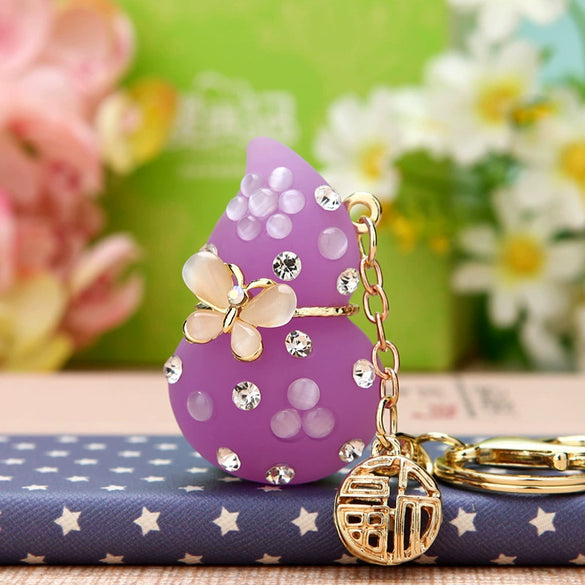 Metal Windmill Car Keychain For Women's Bags Creative Lucky Pendant