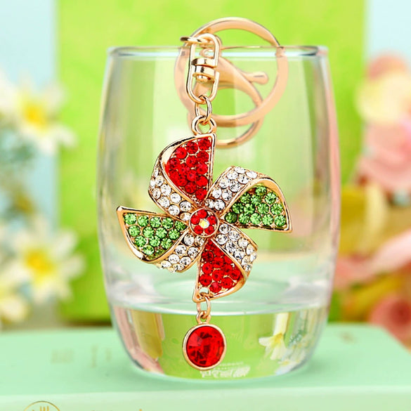 Metal Windmill Car Keychain For Women's Bags Creative Lucky Pendant