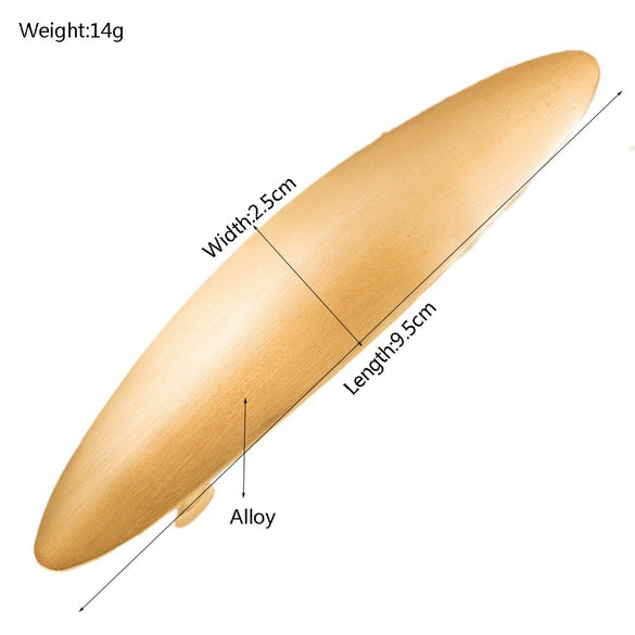 Metal Wiredrawing Elliptical Spring Clip Electroplated Women's Fashion Hair Accessory