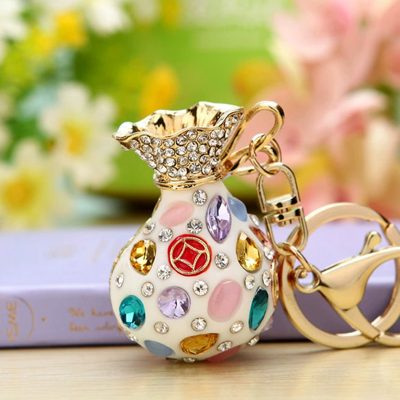 Metal Women's Creative Lucky Bag Car Key Chain Pendant For Business Gifts