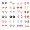 Metal Women's Ear Clip Set With Flowers Love Design And Dripping Oil Process Featuring Daisy Butterfly And Other Patterns
