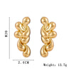 Metal Women's Earrings Fashion Modern Style Water Drops Shape Stitching Flower Gold Plated