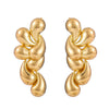 Metal Women's Earrings Fashion Modern Style Water Drops Shape Stitching Flower Gold Plated