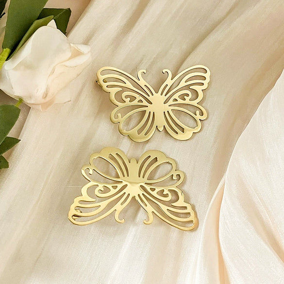 Metal Women's Earrings With Butterfly And Dragonfly Design Stainless Steel Animal Pattern Electroplating