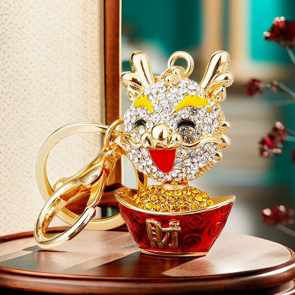 Metal Yuanbao Style Keychain Ornament For Women's Bag And Car Key