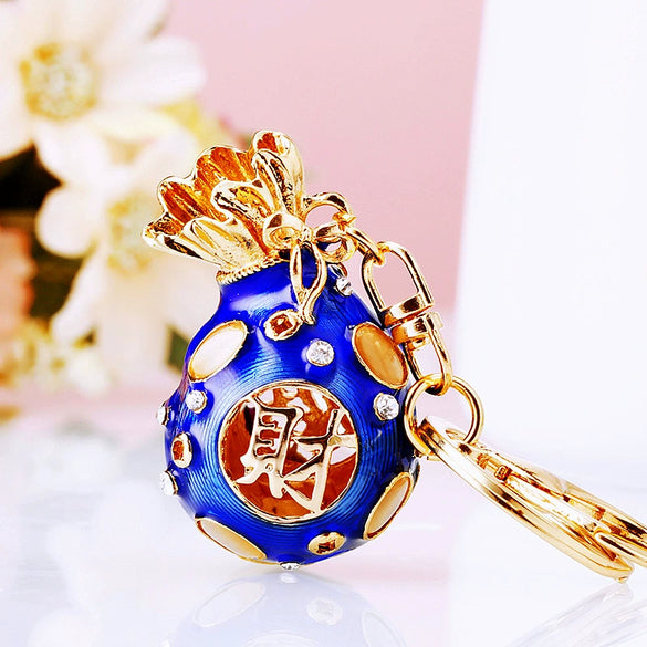 Metal Yuanbao Style Keychain Ornament For Women's Bag And Car Key