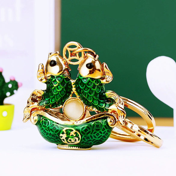 Metal Yuanbao Style Keychain Ornament For Women's Bag And Car Key