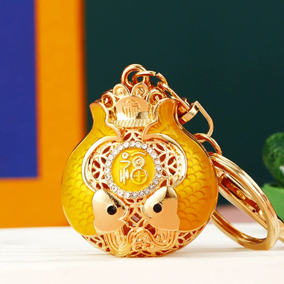 Metal Yuanbao Style Keychain Ornament For Women's Bag And Car Key